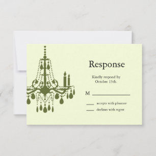 Bruiloft RSVP (groen) Kaartje