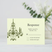 Bruiloft RSVP (groen) Kaartje (Staand voorkant)