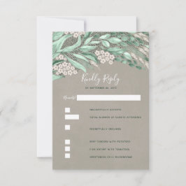 Bruiloft RSVP groen Kaartje