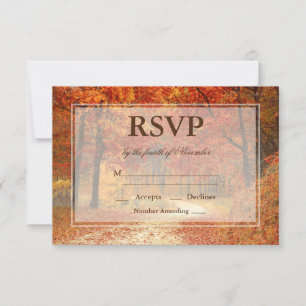 Bruiloft RSVP Houten Herfstboom Kaartje