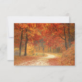 Bruiloft RSVP Houten Herfstboom Kaartje (Achterkant)