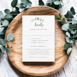 Bruiloft RSVP in het schrift van Rustic Eucalyptus Kaartje