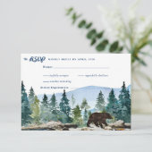 Bruiloft RSVP in Rustieke Bergbos-stijl Aankondiging (Staand voorkant)