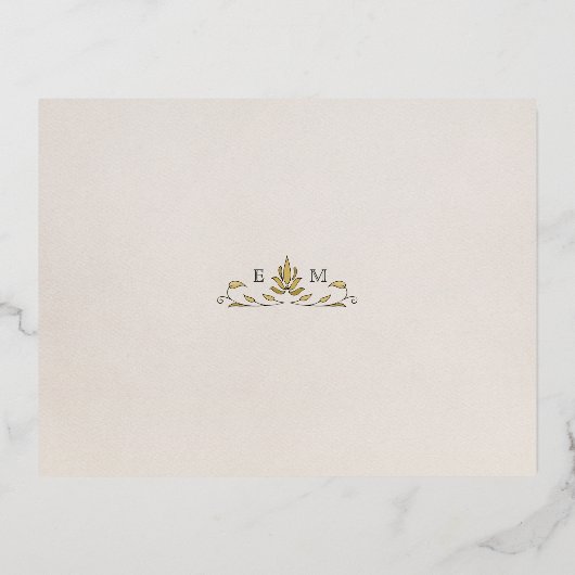 Bruiloft RSVP invoegen Victoriaans Pimpernel Folie Uitnodiging Briefkaart (Achterkant)