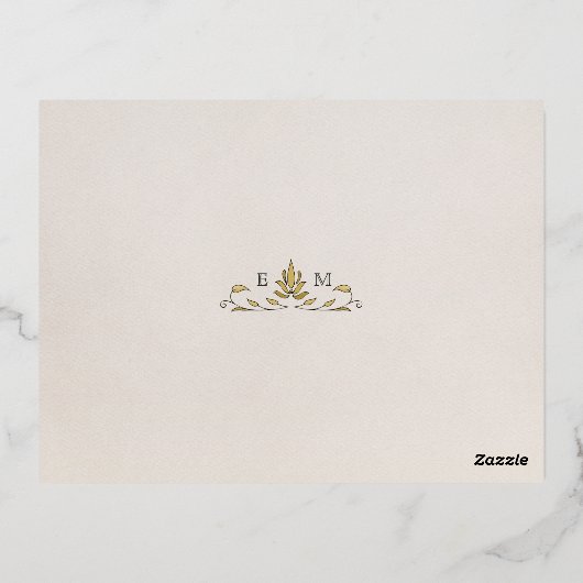 Bruiloft RSVP invoegen Victoriaans Pimpernel Folie Uitnodiging Briefkaart (Achterkant)