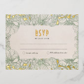 Bruiloft RSVP invoegen Victoriaans Pimpernel Folie Uitnodiging Briefkaart (Voorkant)