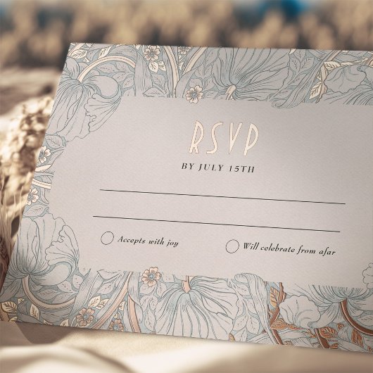 Bruiloft RSVP invoegen Victoriaans Pimpernel Folie Uitnodiging Briefkaart