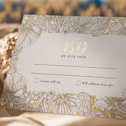 Bruiloft RSVP invoegen Victoriaans Pimpernel Folie Uitnodiging Briefkaart