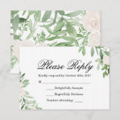 Bruiloft RSVP kaart (Voorkant / Achterkant)