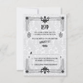 Bruiloft RSVP kaart Art Deco Roaring Twenties jare (Voorkant)