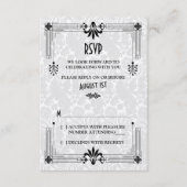 Bruiloft RSVP kaart Art Deco Roaring Twenties jare (Voorkant)