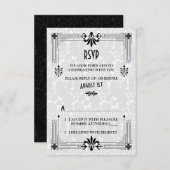 Bruiloft RSVP kaart Art Deco Roaring Twenties jare (Voorkant / Achterkant)