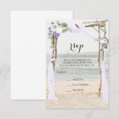 Bruiloft RSVP kaart Beach Arbor Lavender (Voorkant / Achterkant)