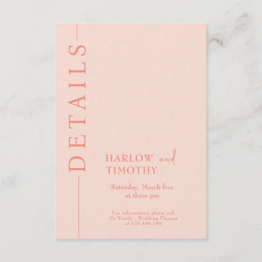 Bruiloft RSVP Kaart Blush Roze hart QR-code (Achterkant)