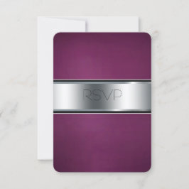 Bruiloft RSVP Kaart, Elegant Bourgondië en Silver