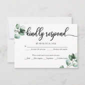 Bruiloft RSVP Kaart groen kalligrafie (Voorkant)