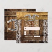 Bruiloft RSVP Kaart in Landelijke Westerse Stijl (Voorkant / Achterkant)