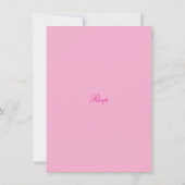 Bruiloft RSVP kaart in levendig roze en goud (Achterkant)