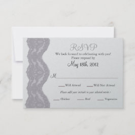 Bruiloft RSVP kaart, Kanten Kaartje