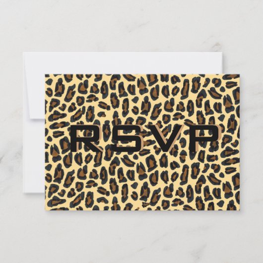 Bruiloft RSVP kaart luipaardprint (Voorkant)