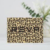 Bruiloft RSVP kaart luipaardprint (Staand voorkant)