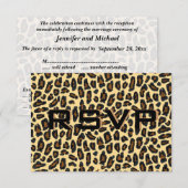 Bruiloft RSVP kaart luipaardprint (Voorkant / Achterkant)
