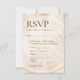 Bruiloft RSVP kaart maaltijdkeuze bos & land