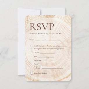 Bruiloft RSVP kaart Maaltijdkeuze van een plak hou