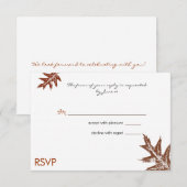 Bruiloft RSVP kaart met Eikenblad (Voorkant / Achterkant)