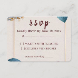 Bruiloft RSVP kaart met landelijke bloemen