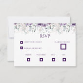 Bruiloft RSVP kaart met levendige bloemen (Voorkant)