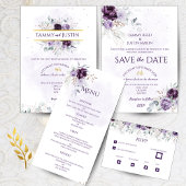 Bruiloft RSVP kaart met levendige bloemen