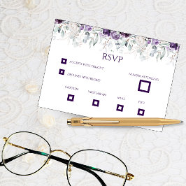 Bruiloft RSVP kaart met levendige bloemen