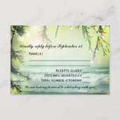 Bruiloft RSVP Kaart met Lichtjes op het Strand (Achterkant)