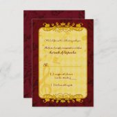 Bruiloft RSVP kaart met muzieknoten in Bourgondië (Voorkant / Achterkant)