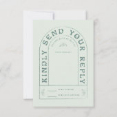 Bruiloft RSVP kaart met QR-code van San Miguel (Voorkant)