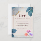 Bruiloft RSVP kaart met rustieke bloemen (Voorkant)