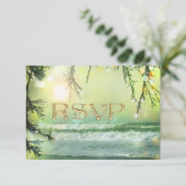 Bruiloft RSVP kaart met twinkelende lichten (Staand voorkant)