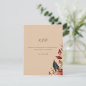 Bruiloft RSVP kaart Moderne Tropische Roos (Staand voorkant)