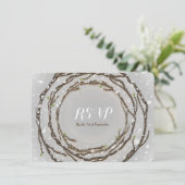 Bruiloft RSVP kaart Takken Winter (Staand voorkant)