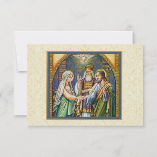 Bruiloft RSVP Kaart / Traditional Mary Joseph (Achterkant)