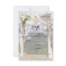 Bruiloft RSVP kaart voor buiten Mountain Arbor Par