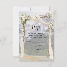 Bruiloft RSVP kaart voor buiten Mountain Arbor Par
