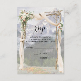 Bruiloft RSVP kaart voor buiten Mountain Arbor Par