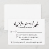 Bruiloft RSVP kaart voor meneer en mevrouw Kraft R (Voorkant / Achterkant)