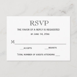 Bruiloft RSVP Kaart / Zwart-wit