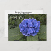 Bruiloft RSVP Kaarten Blue Hydrangea Bloemen (Voorkant / Achterkant)