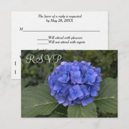 Bruiloft RSVP Kaarten Blue Hydrangea Bloemen