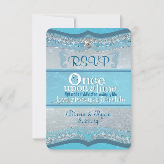 Bruiloft RSVP Kaarten met 'Er was eens...' Kaartje (Voorkant)
