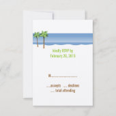 Bruiloft RSVP Kaarten met Palmboom Strand (Voorkant)